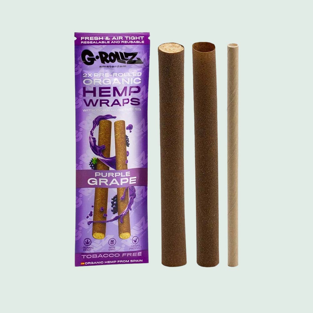 G-ROLLZ - 2er Pack Pre-Rolled Hemp Wraps & Maishülsen Filter